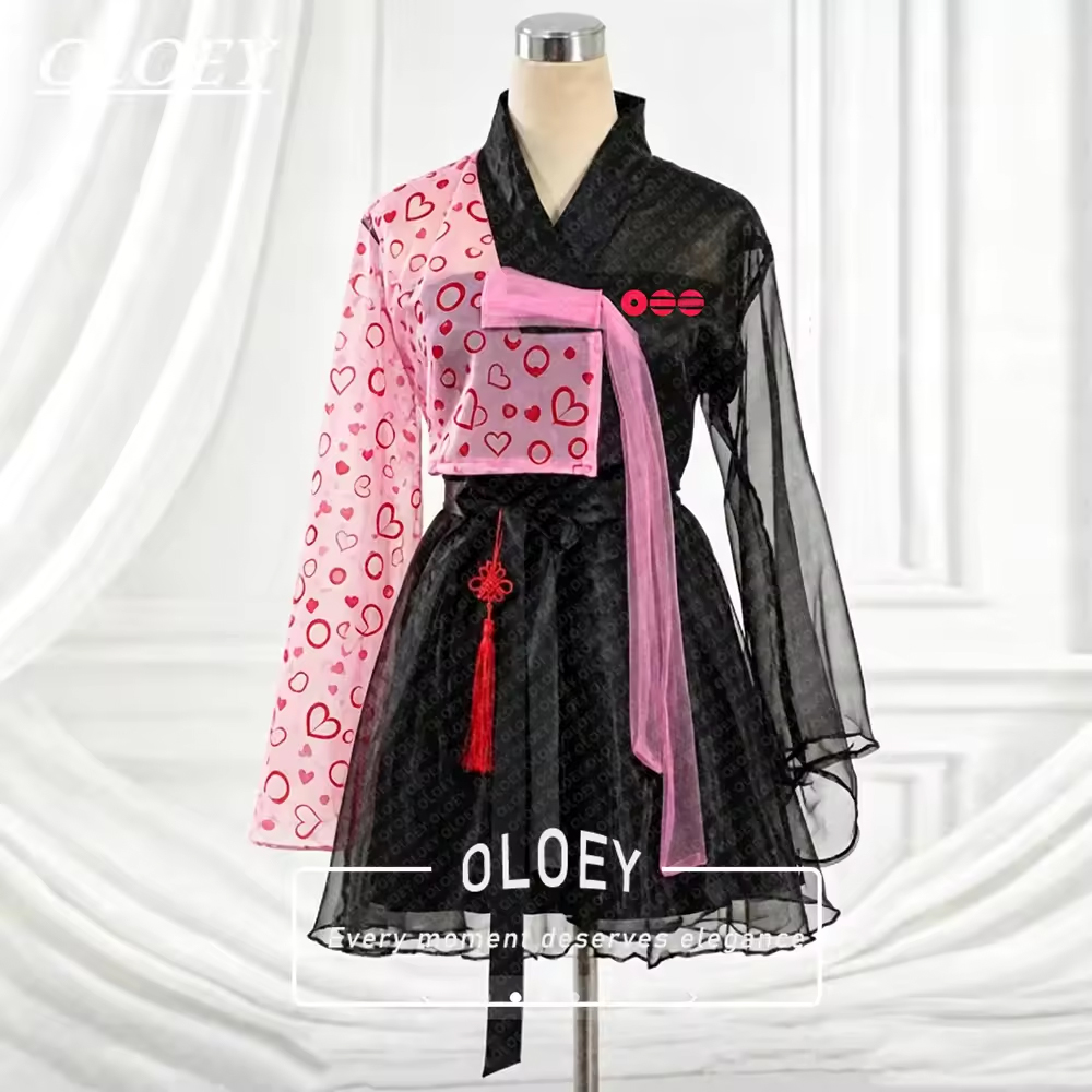 Modern Korean Lifestyle - OLOEY Modernes Schwarzes Kurzes Konzert-Hanbok mit